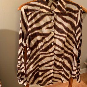 Jones NY soft cotton animal print shirt